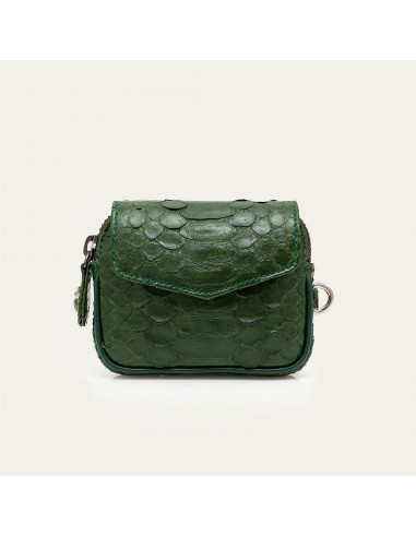 Claris Virot - Porte Monnaie Karl  - Vert Python brillant des détails fins