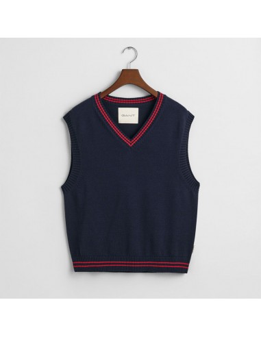 GANT - Pull Col V - Evening Blue en ligne