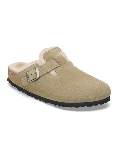 Birkenstock - Sabots Boston en Fourrure - Taupe en ligne des produits 