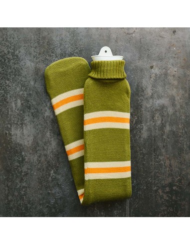 Bouillotte Longue Rayures - Vert & Orange pas cheres