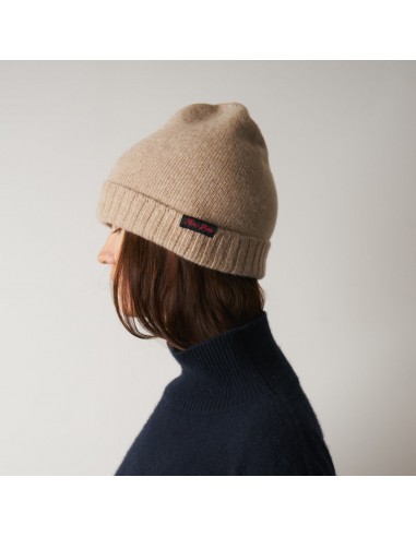 Merci - Bonnet en laine et cachemire - Beige & Rouge l'achat 