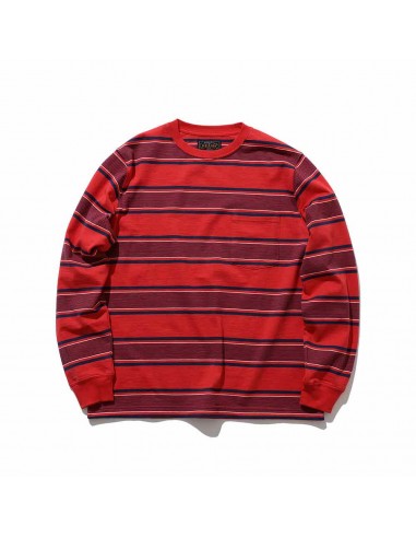 Beams Plus - T-shirt Stripe - Rouge Livraison rapide