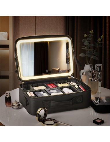 Trousse de Maquillage de Voyage avec Miroir LED Lumineux 2023