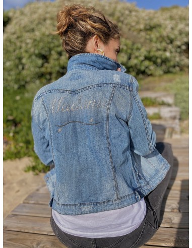 Veste en jean broderie perlée personnalisable Comparez et commandez 