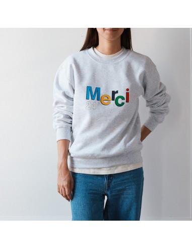 Merci - Sweat Merci 24' - Gris de pas cher